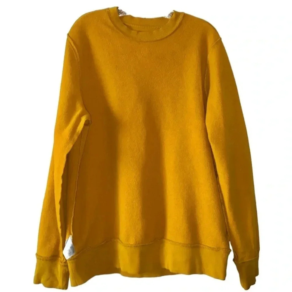 GOODFELLOW & CO* Women’s Yellow Fleece Beefy Crew-Neck Sweatshirt Size L - Picture 4 of 7